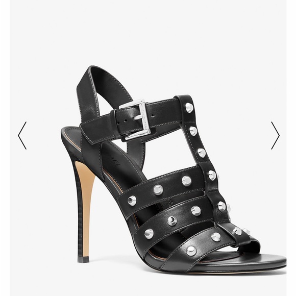 MICHAEL KORS JAGGER BLACK SANDAL LEATHER /ASTOR STUDS Size 7.5 - Picture 6 of 6